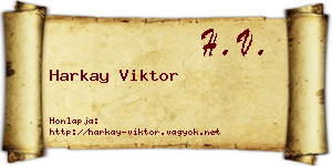 Harkay Viktor névjegykártya
